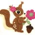 Squirrel Crochet Applique Pattern