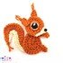 Squirrel #2 Crochet Applique Pattern