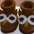 Babyschuhe Eule, gestrickt