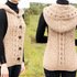 Waistcoat with hood and cable braid, size 36-46 (EU)