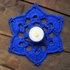 Crochet snowflake candle coaster, tealight holder