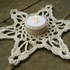 Crochet snowflake candle coaster, tealight holder