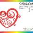 Stickdatei "Herz - Love - Liebe - Schnörkel" Pes Format (Deco, Brother, Babylock) 