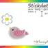 Stickdatei "Vogel mit Blume" Pes Format (Deco, Brother, Babylock) 