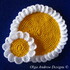 Camomile/daisy doily and coasters crochet pattern 053