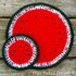 Watermelon doily and coasters crochet pattern 076