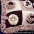 Patchwork cushion with flower appliques knit/crochet pattern 012