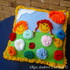 Sunny cushion with appliques knit/crochet pattern 015