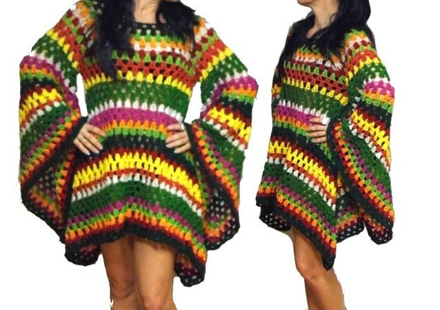 crochet hippie dress