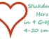 Stickdatei Herzapplikation in 9 Größen Herz