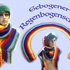 Gebogener Regenbogenschal......regenbogenfarbener Schal