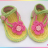 Häkelanleitung: Baby Sandalen mit Blume (0 bis 1 Jahr)