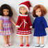 Knitting pattern for Holiday Dresses and Hat for Paola Reina doll and Corolle Les Cheries doll.