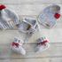 Knitting Pattern – Baby Set basic – Bootees, Cap, Scarf & Bib – No.168E-Set