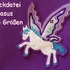 Stickdatei Pegasus in 5 Größen Pferd Schmetterling