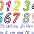 Stickdatei Zahlen in 10 und 5 cm