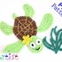 Seaturtle + Plants crochet Applique Pattern