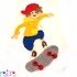 Skateboarder Crochet Applique Pattern