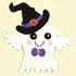 Ghost + Hat Halloween crochet Applique Pattern