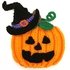 Pumpkin + Hat Halloween crochet Applique Pattern