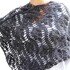 crochet pattern poncho with leave pattern, size 34-48