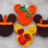 Autumn Ornaments: The Mickey Indian, The Minnie Indian, The Fall and The Pumpkin