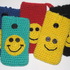 Crochet smartphone case smiley