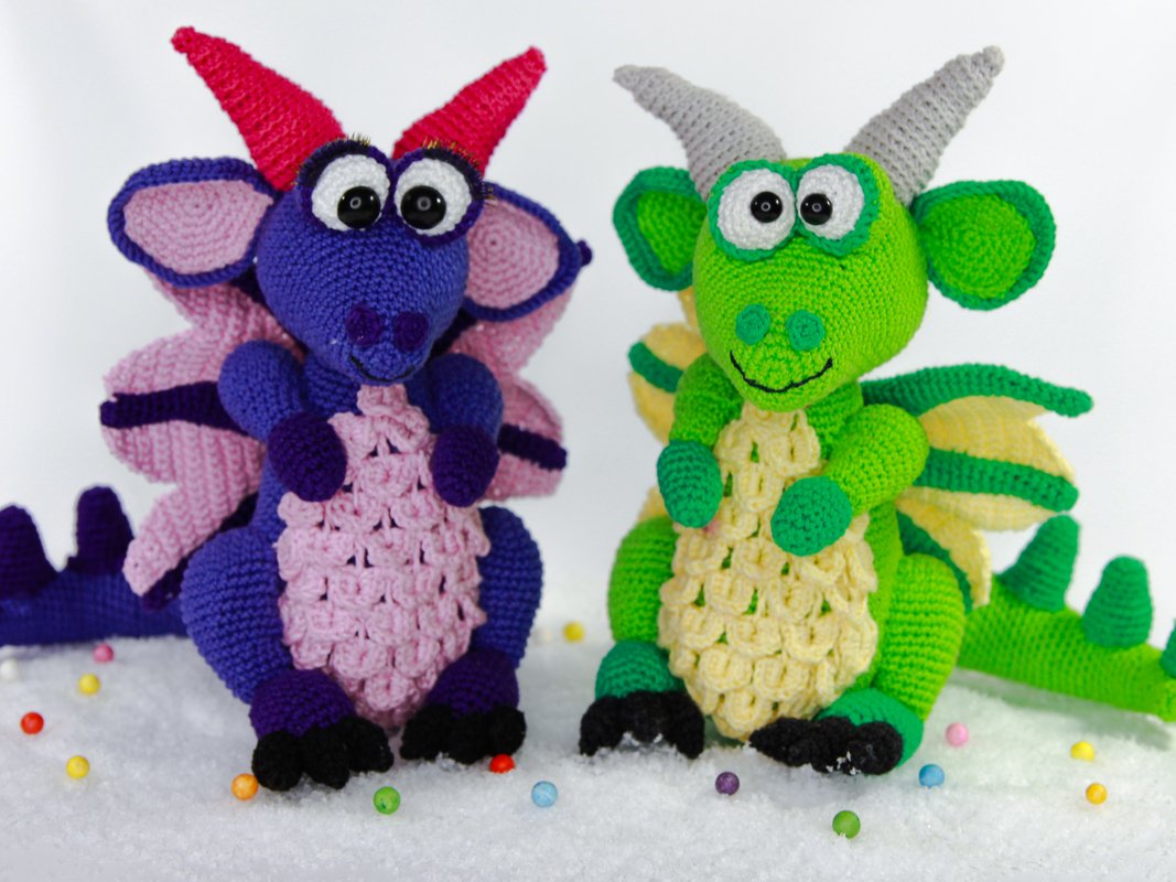 Big fluffy Dragons - Crochet Pattern - Photos and pictures