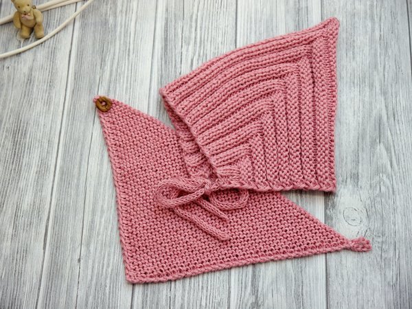 Knitting Pattern – Pixie Set - Baby Cap & Triangular Scarf – No.188E