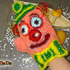 Dusch- und Peeling-Handschuh Clown Peppi , gehäkelt von Dadade