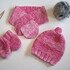 Strickanleitung Babyset Fäustlinge, Steckschal und Mütze von 0-24 Monate- 1 Kauf = verschiedene Größen