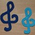 Crochet pattern for violin clefs in 2 sizes, quick and easy made