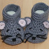 Crochet pattern for cute Baby's Mouse-Booties, 3 sizes