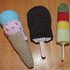 Crochet pattern for ice-cream, 3 types: popsicles and cone wíth ice scoops