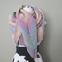 Unicorn Faded Rainbow Knitted Shawl Wrap with Mitred Centre Long Triangle