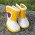 Yellow baby booties