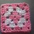 Pink-white crochet granny square pattern