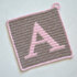 Letter "A" Potholder Crochet Pattern - for beginners