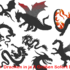 Stickdatei Drachen Silhouette Drache