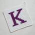 Letter "K" Potholder Crochet Pattern - for beginners