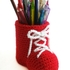 Crochet pattern for pencil holder shoes PDF english-deutsch-dutch ternura amigurumi