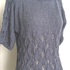 Shades of Grey Summer Top - Knitted with Lace Eyelet pattern on body and 3/4 Sleeves