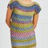 Kurzarmkleid Trendstreifen aus Woolly Hugs SKY stricken