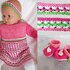 Babykleid mit Lochmuster plus Schuhe und Stirnband - Strickanleitung