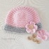 Pattern hat with flower