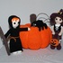 Halloween set, witch, death, spider and pumpkin, crochet in english