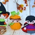 Halloween-Trio: Witch, Pumpkin & Vampire – Crochet Pattern