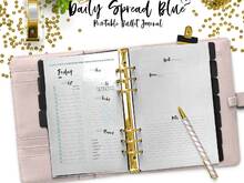 Bullet Journal Daily Spread Blue For Your Printable Planner