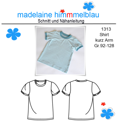 1313 Schnittmuster T Shirt Kurzarm Gr 92 128