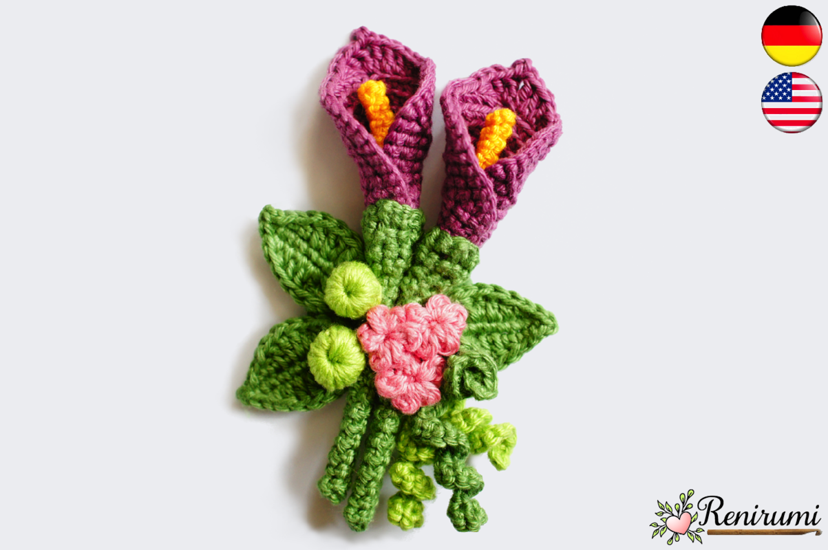 Crochet pattern boutonniere - Calla lily - Photos and pictures